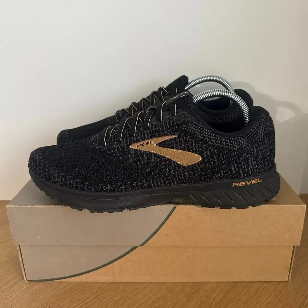 Brooks Revel 3 Black/Gold Men Running Sneakers- SZ 10